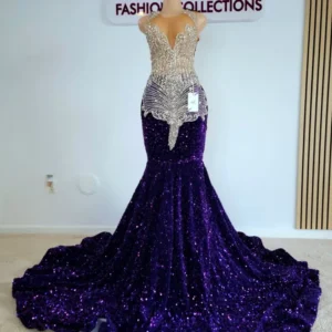 Beaded Pleated Off-Shoulder Velvet Prom Dress-Custom Made in Maryland
